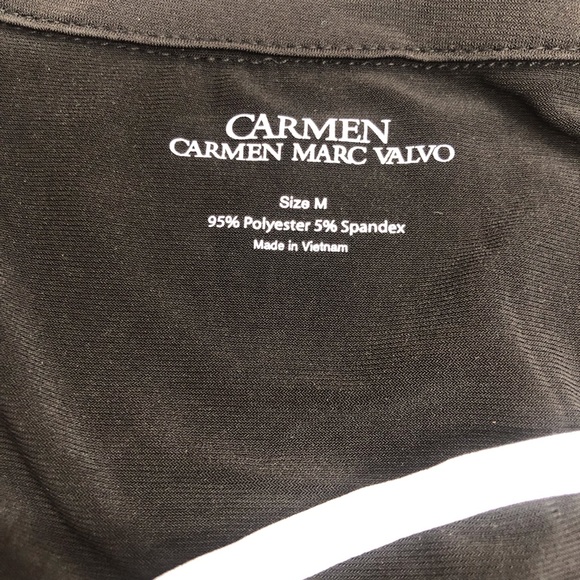 Carmen Marc Valvo Black Ruffle Front Top - Picture 9 of 16